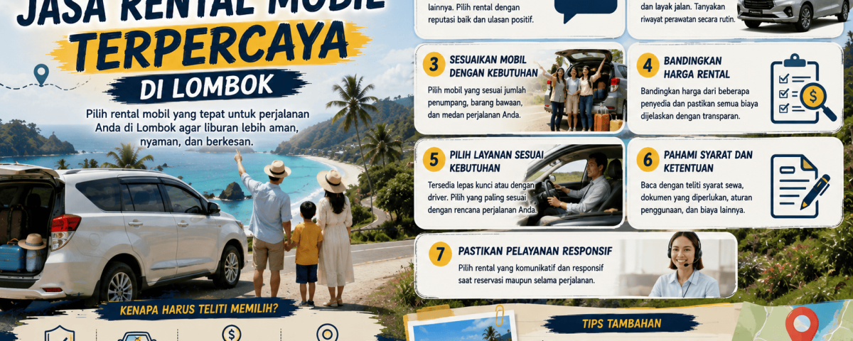 Cara Memilih Jasa Rental Mobil Terpercaya di Lombok