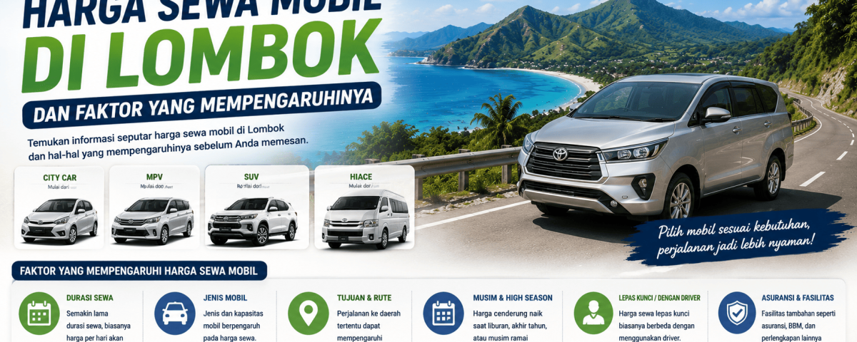 Harga Sewa Mobil di Lombok dan Faktor yang Mempengaruhinya